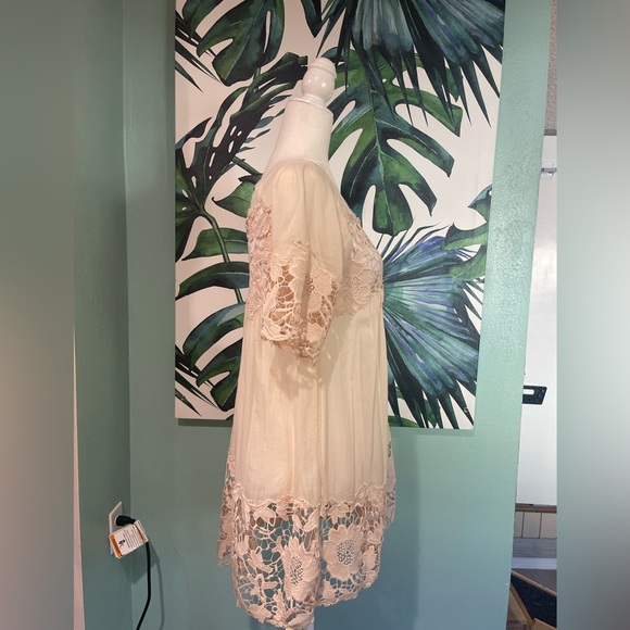 🍑☺️Anthropologie Holding Horses Soft Peach Mesh Detail Babydoll Dress🧡💌 - Picture 10 of 13